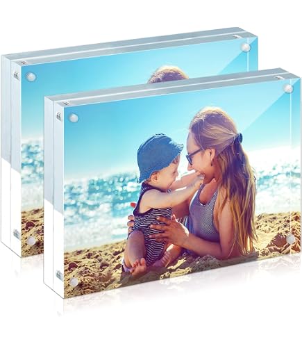 HELPLEX Acrylic Frame, 2 Pack 5x7 Acrylic Picture Frames, 22mm